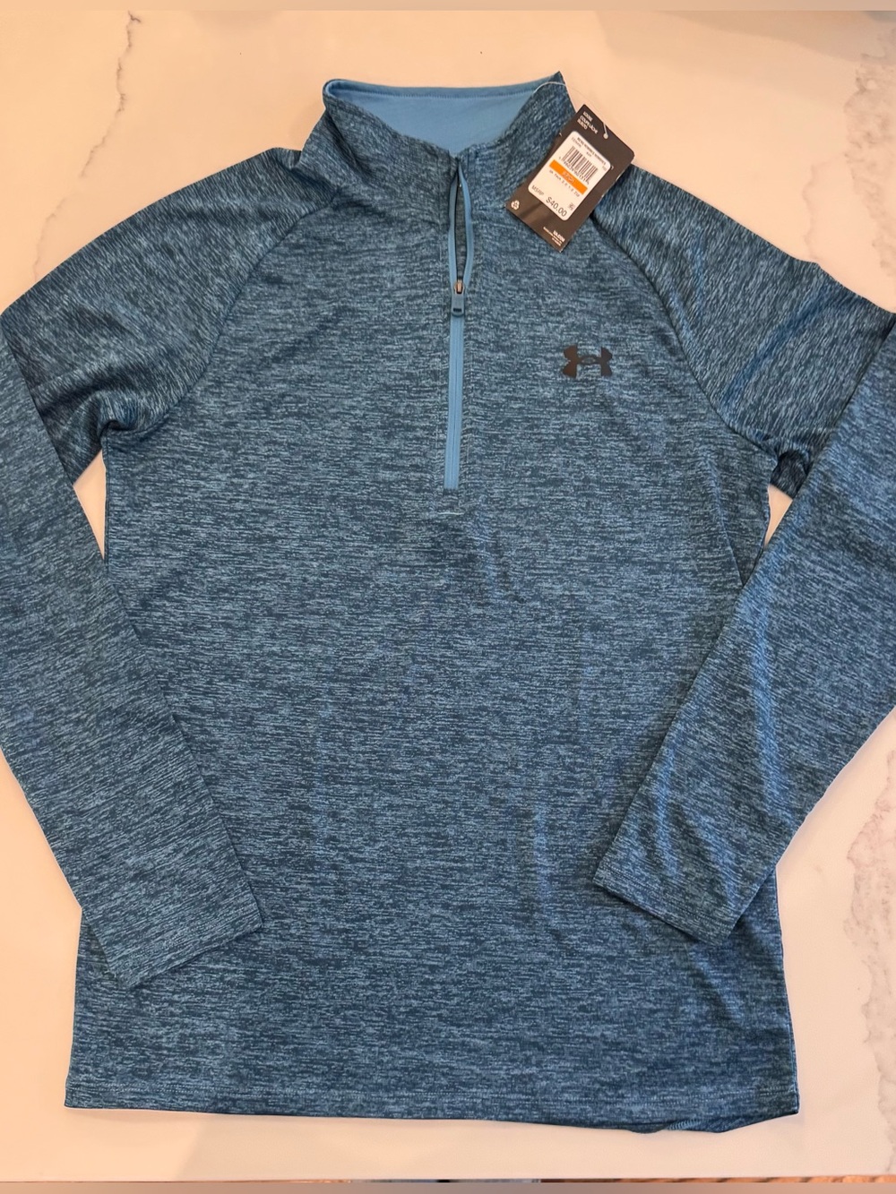 Under Armour Men's Teal Heather 1/4 Zip Performance Pullover